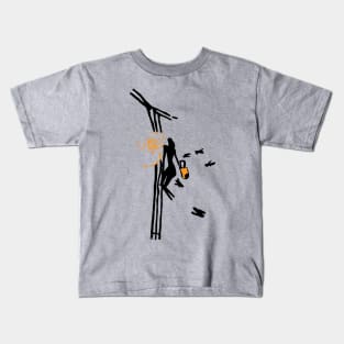 Minimalist Paleolithic Cave Art Honey Gatherer Kids T-Shirt